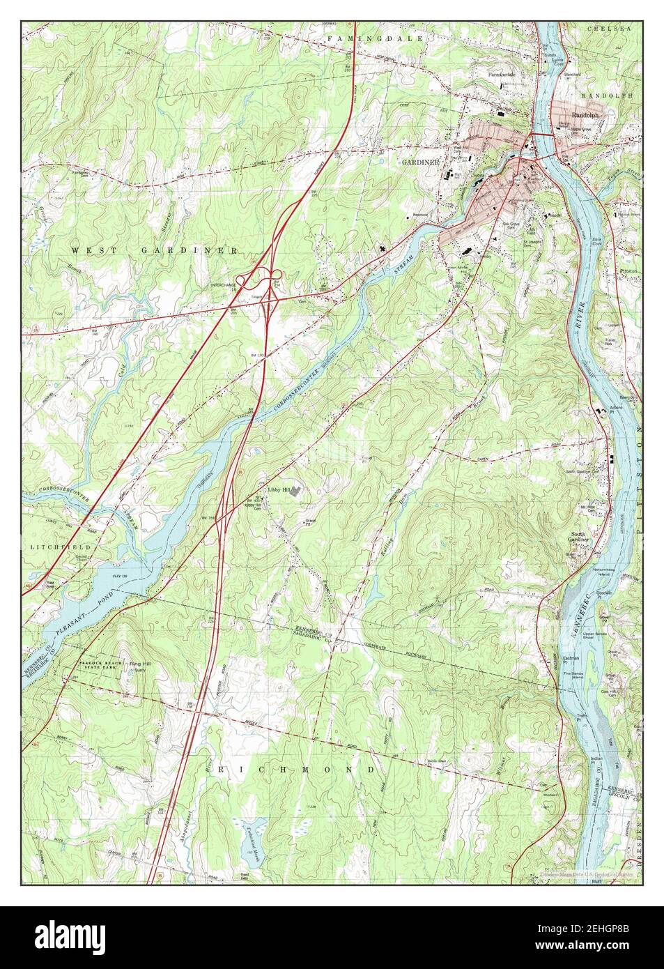 Gardiner, Maine, map 1980, 124000, United States of America by
