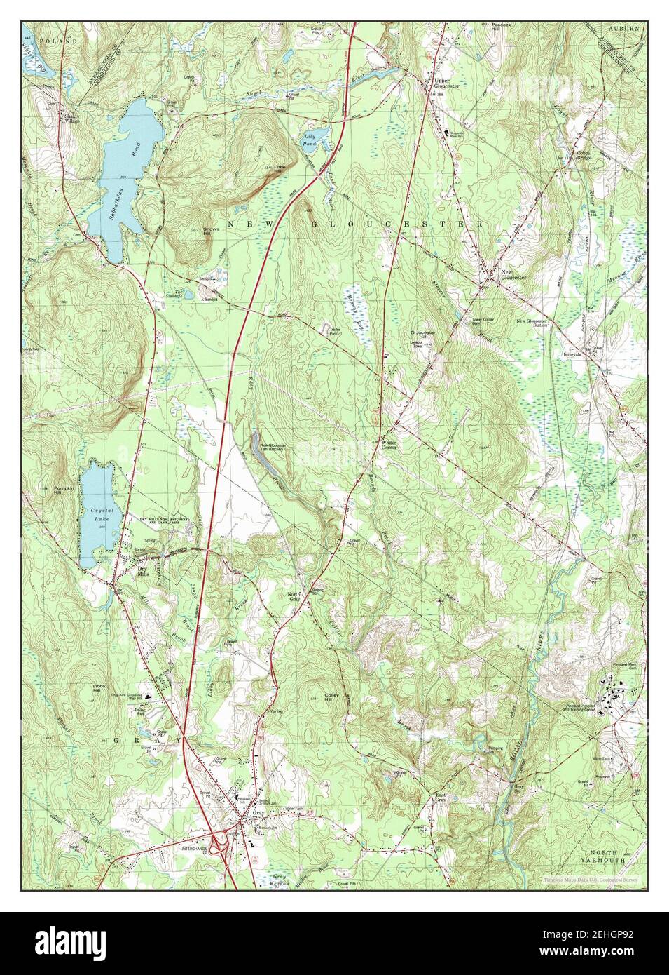 Gray, Maine, map 1980, 124000, United States of America by Timeless Maps, data U.S. Geological