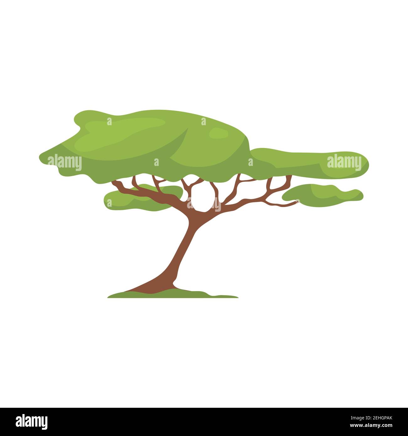 Stylized vector tree on a white isolated background. Stock Vector