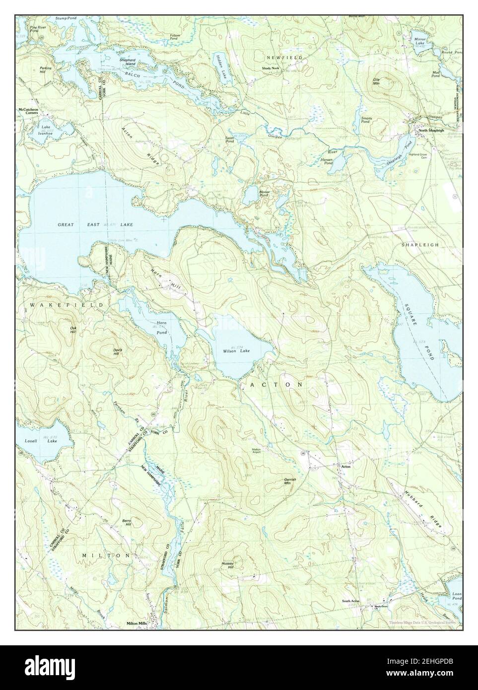 Great East Lake, Maine, map 1983, 124000, United States of America by