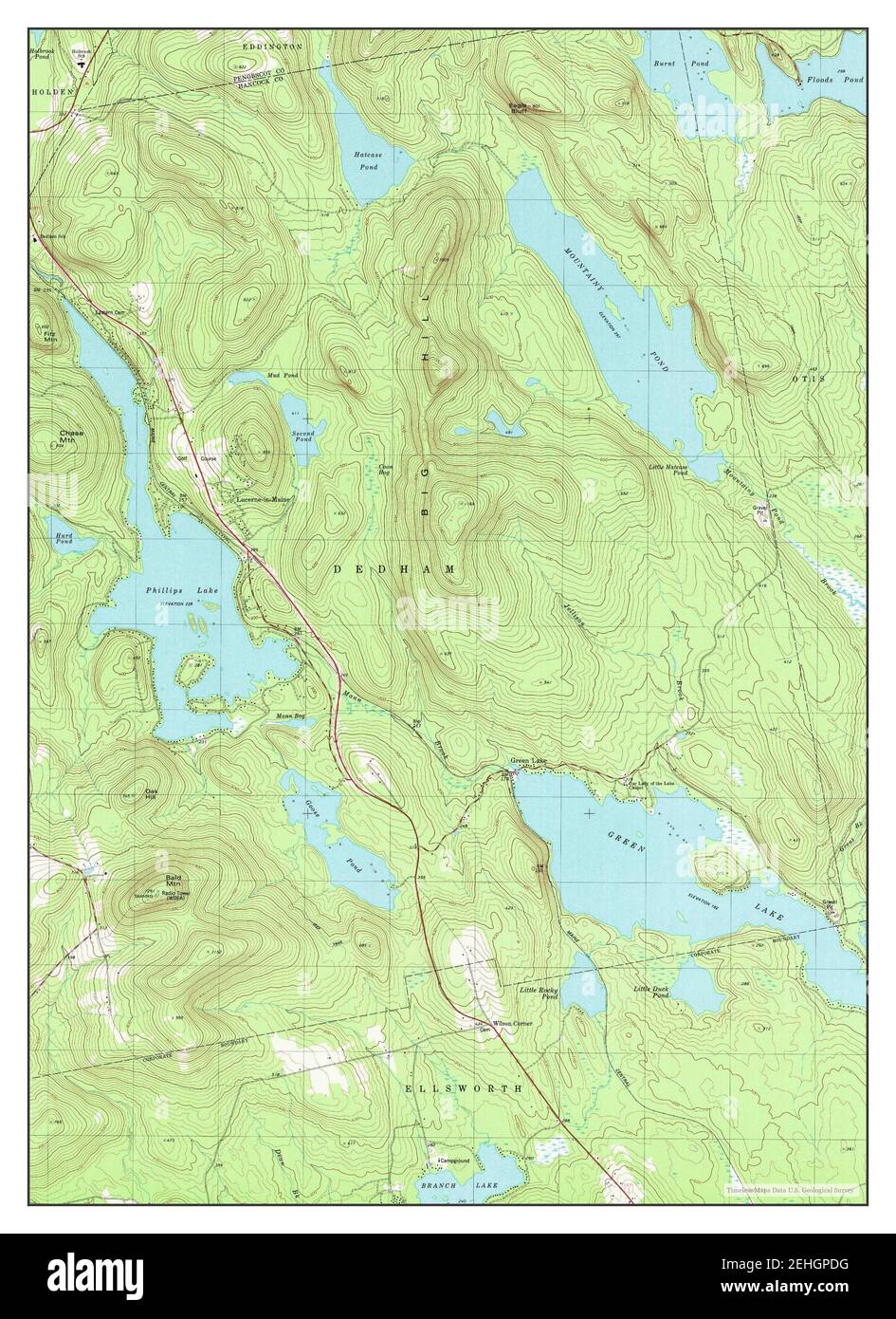 Green Lake, Maine, map 1982, 124000, United States of America by