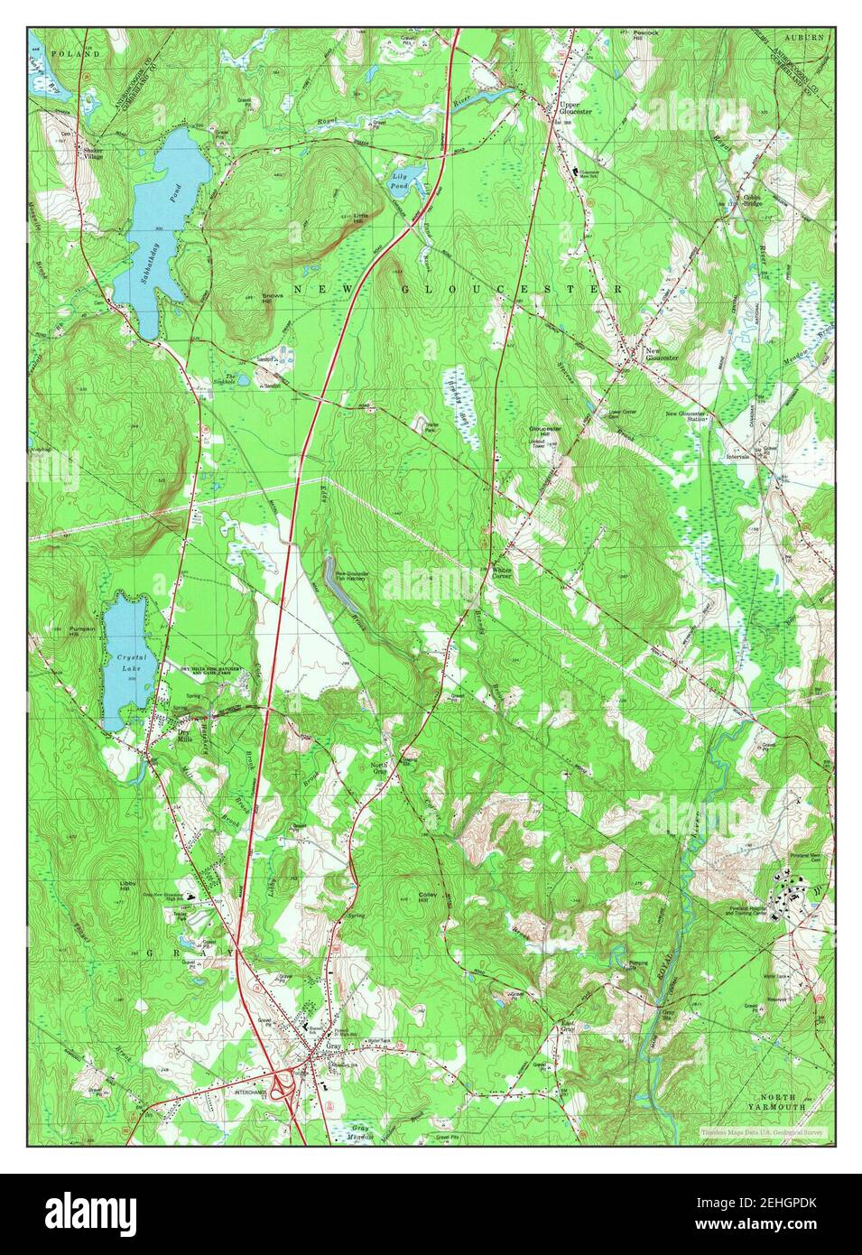 Gray, Maine, map 1980, 124000, United States of America by Timeless Maps, data U.S. Geological