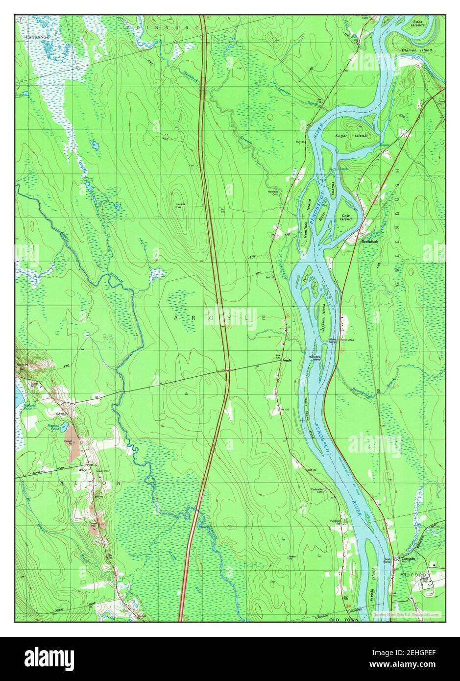 Greenbush, Maine, map 1988, 124000, United States of America by