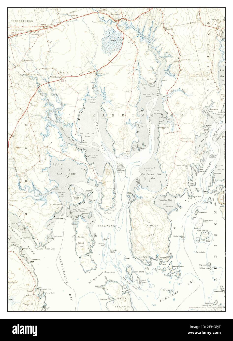 Harrington, Maine, map 1951, 124000, United States of America by