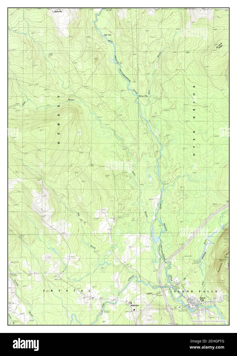 Island Falls, Maine, map 1986, 124000, United States of America by