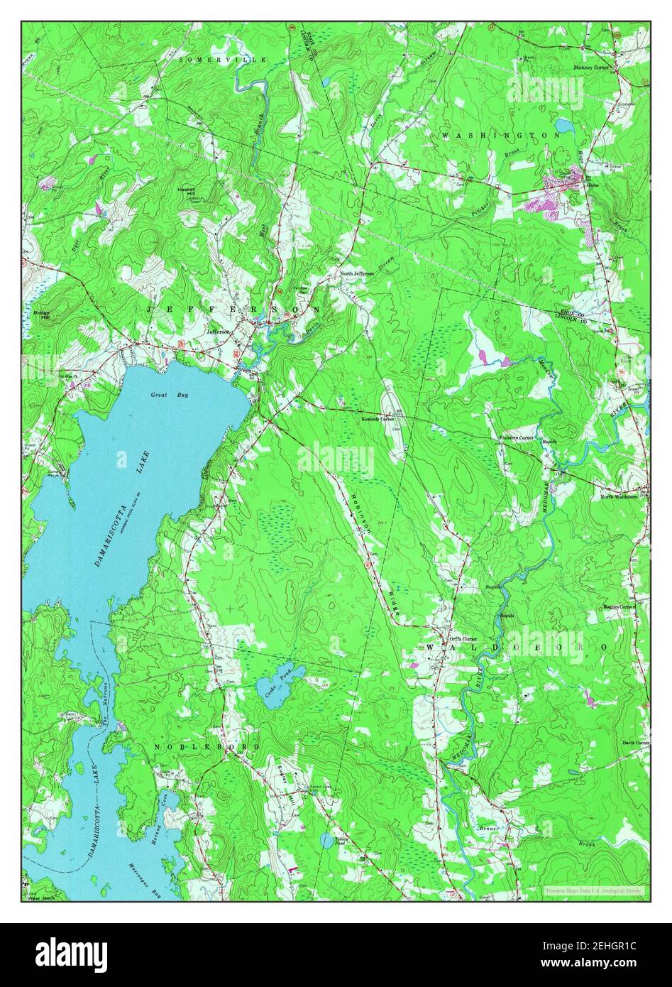 Jefferson, Maine, map 1965, 124000, United States of America by Timeless Maps, data U.S