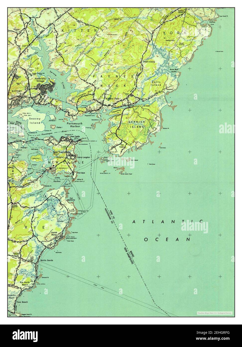 Kittery, Maine, map 1944, 124000, United States of America by Timeless