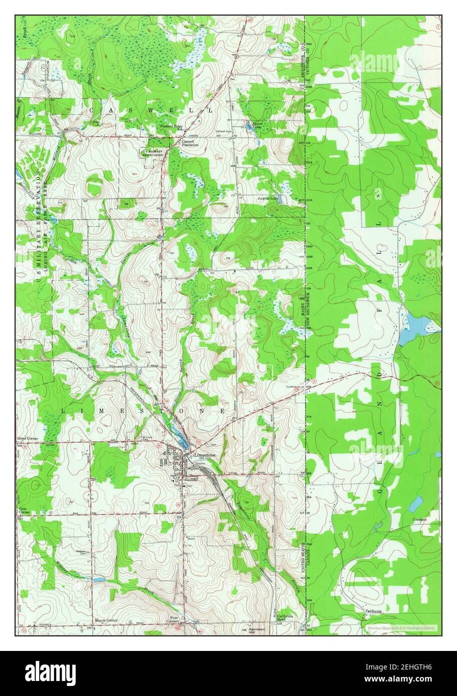 Limestone, Maine, map 1953, 124000, United States of America by Timeless Maps, data U.S