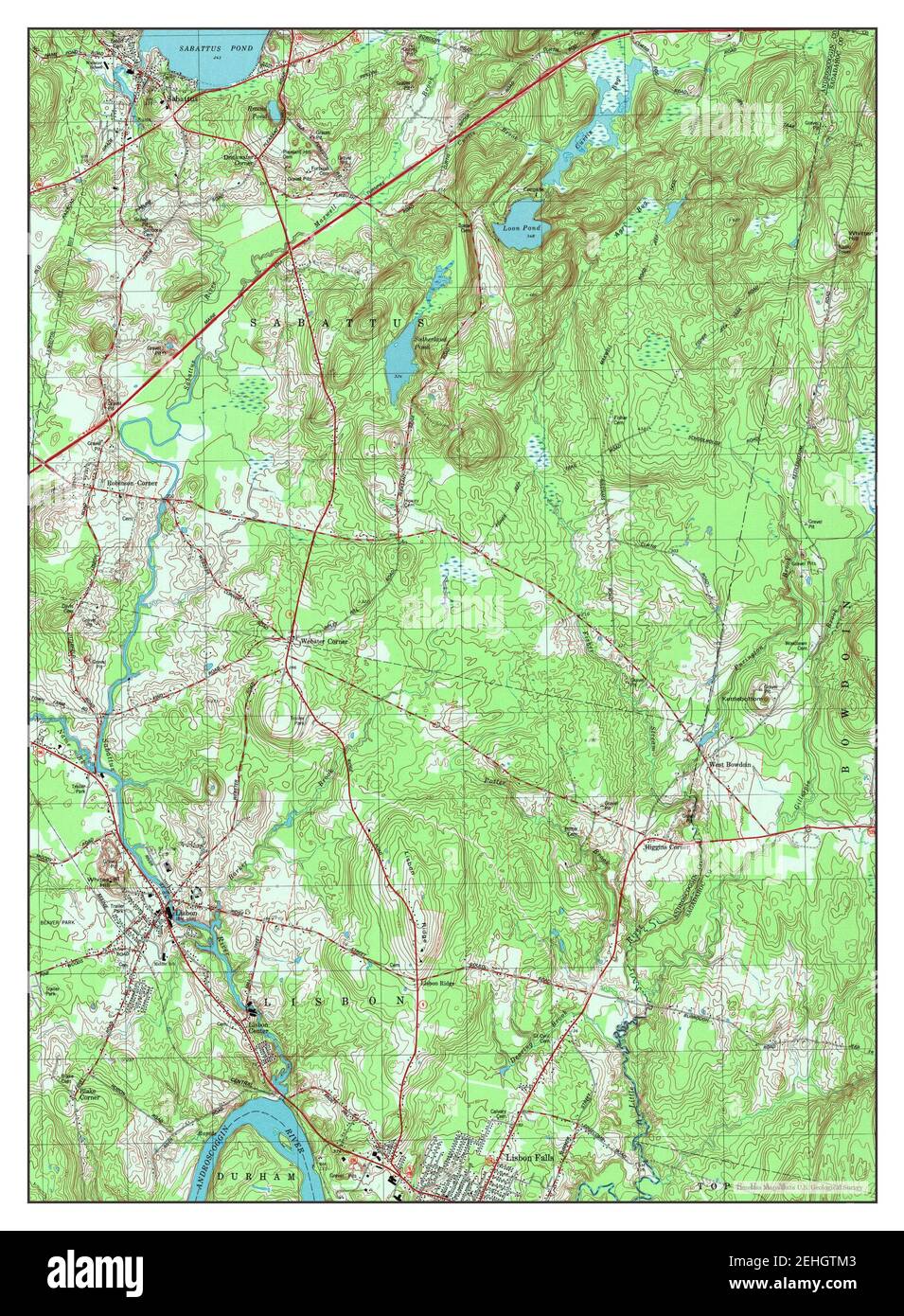 Lisbon Falls North, Maine, map 1979, 124000, United States of America