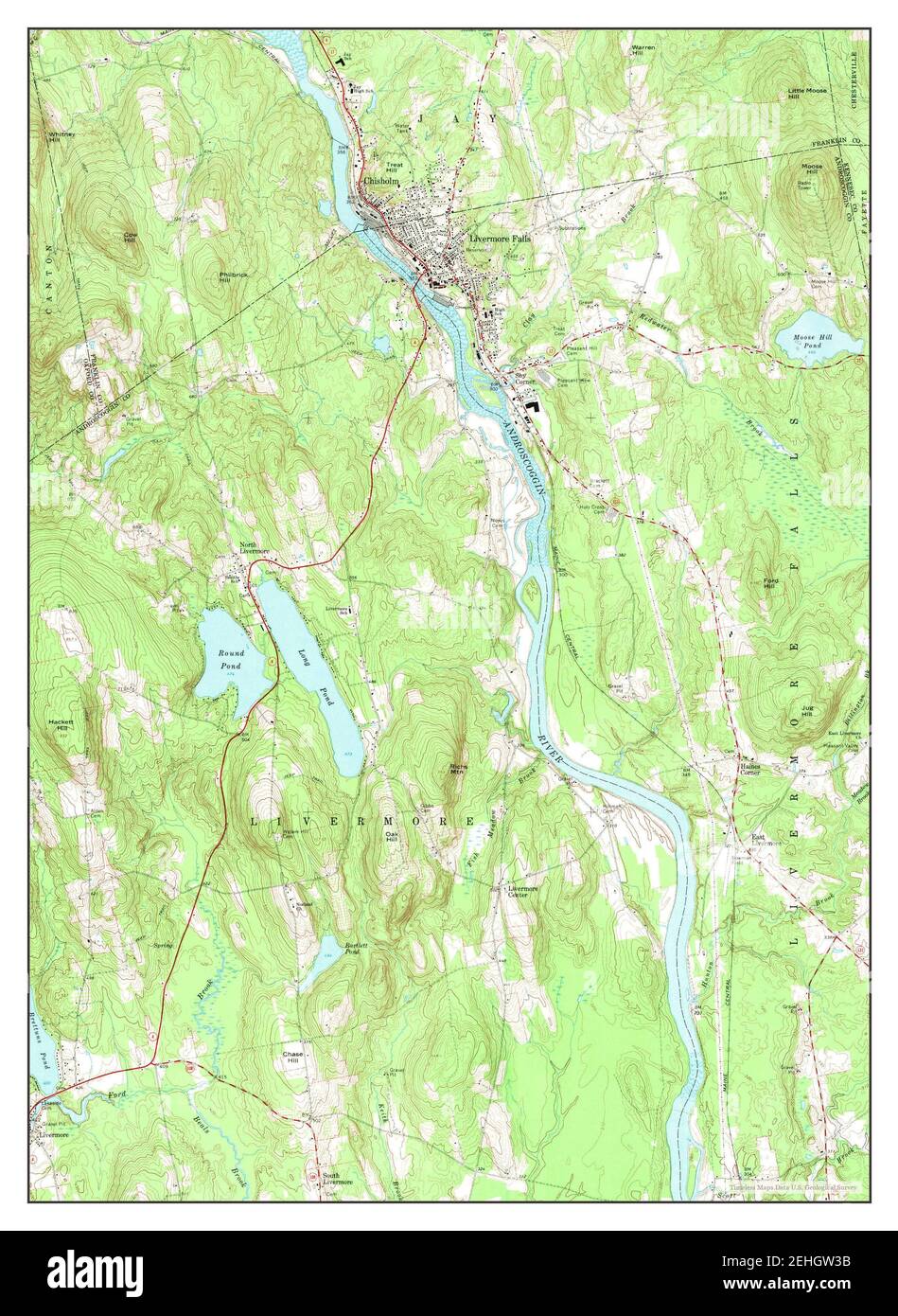 Map of livermore falls Cut Out Stock Images & Pictures Alamy