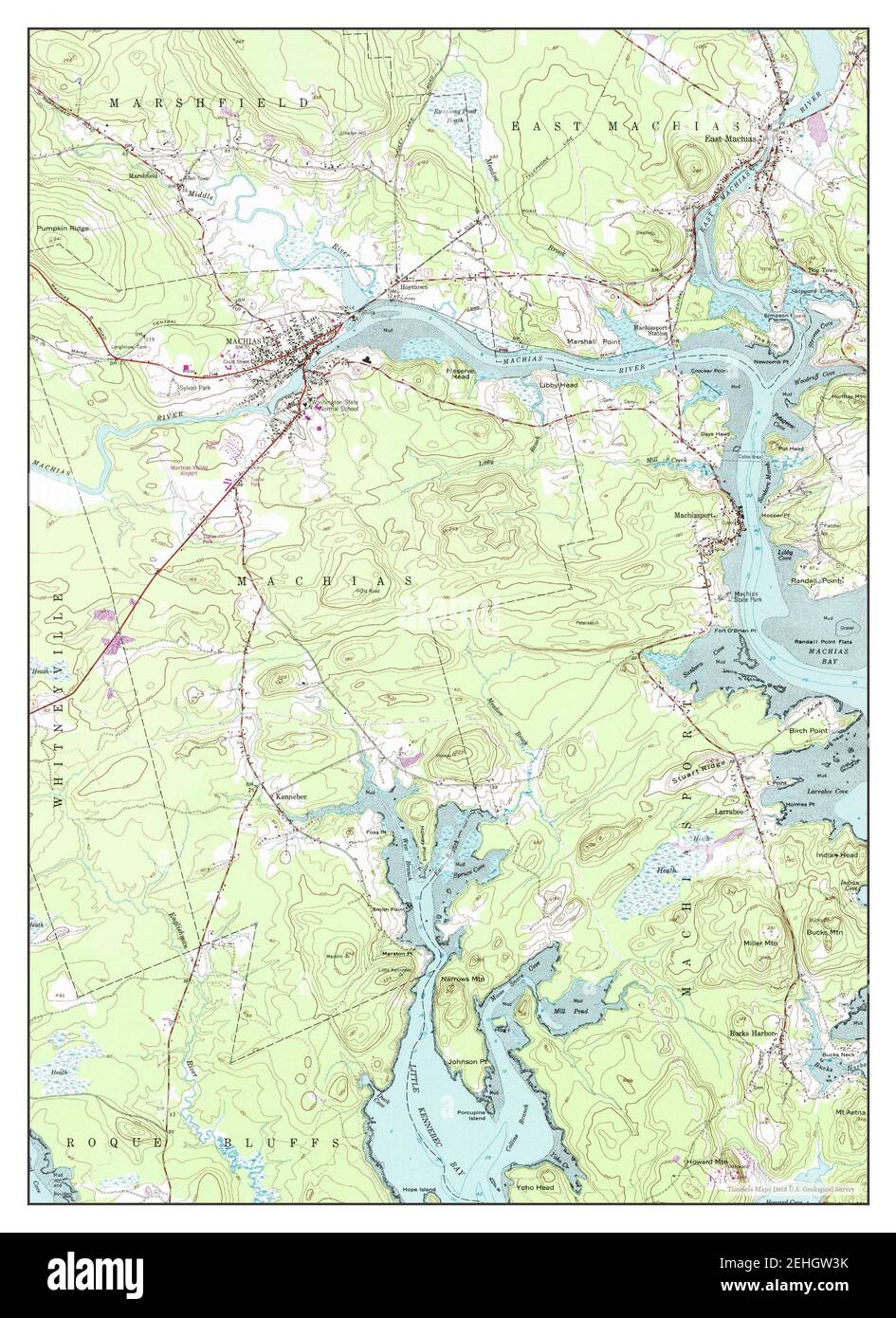 Machias, Maine, map 1949, 124000, United States of America by Timeless Maps, data U.S