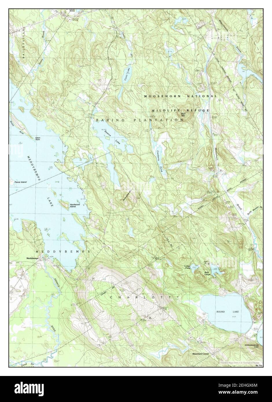 Meddybemps Lake East, Maine, map 1987, 1:24000, United States of ...