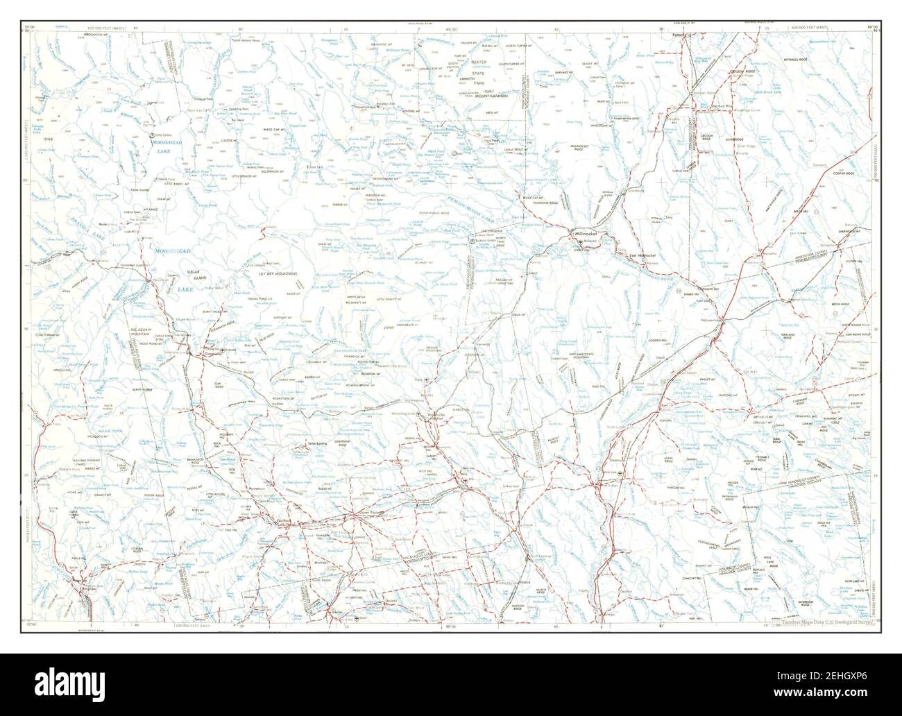 Millinocket, Maine, map 1960, 1250000, United States of America by Timeless Maps, data U.S