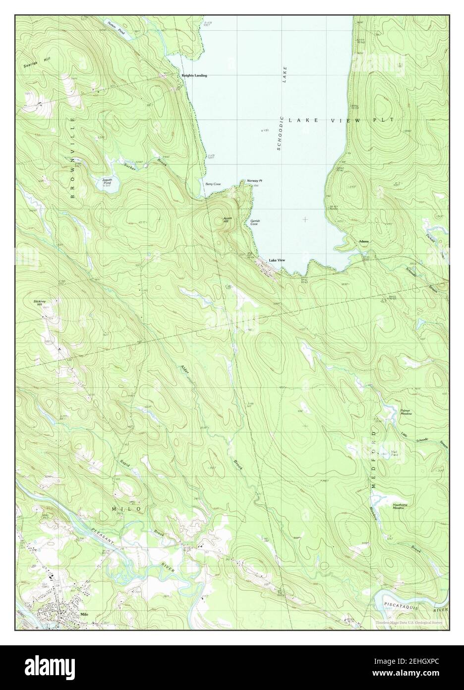 Milo North Maine Map 1988 124000 United States Of America By