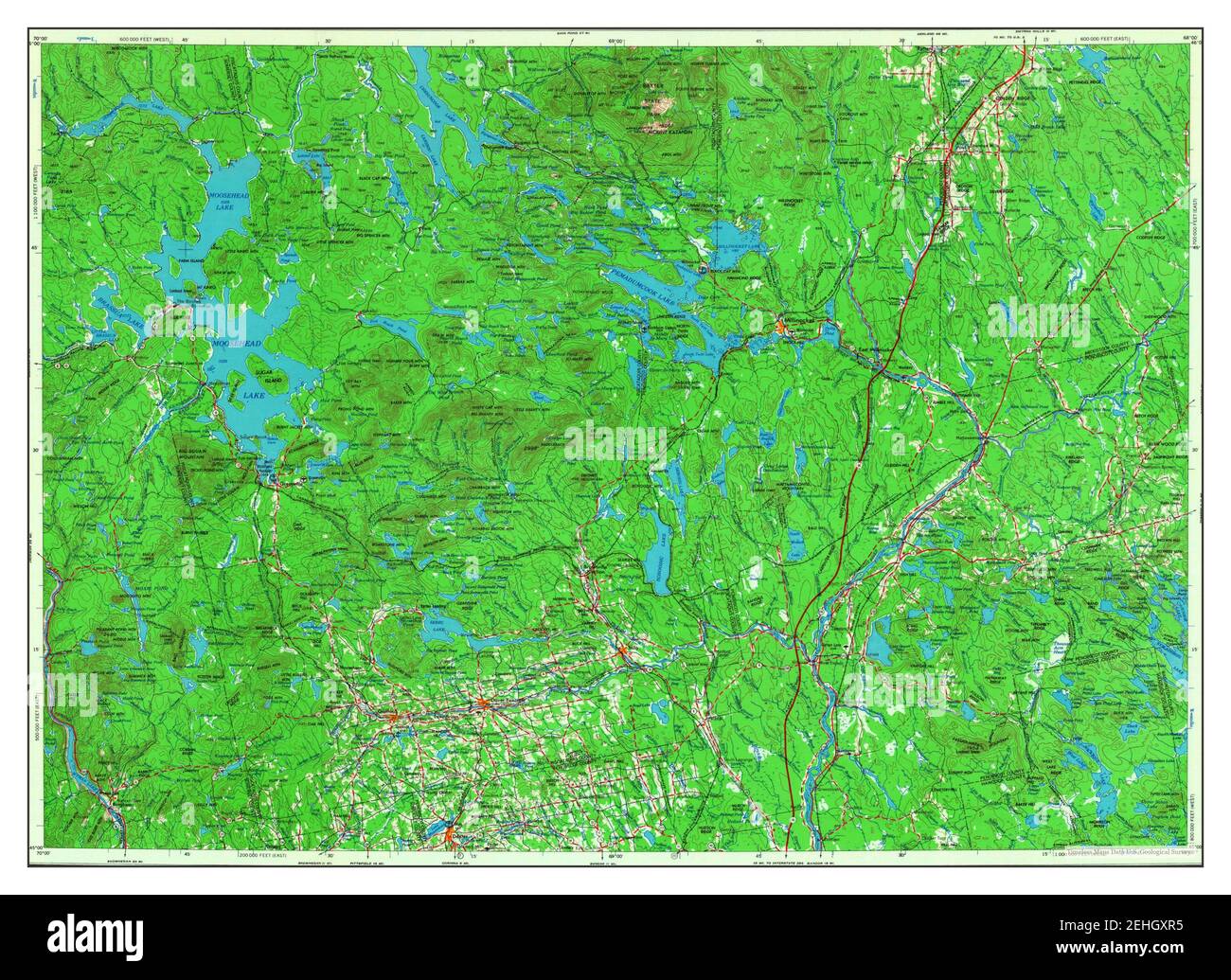 Millinocket, Maine, map 1954, 1250000, United States of America by Timeless Maps, data U.S