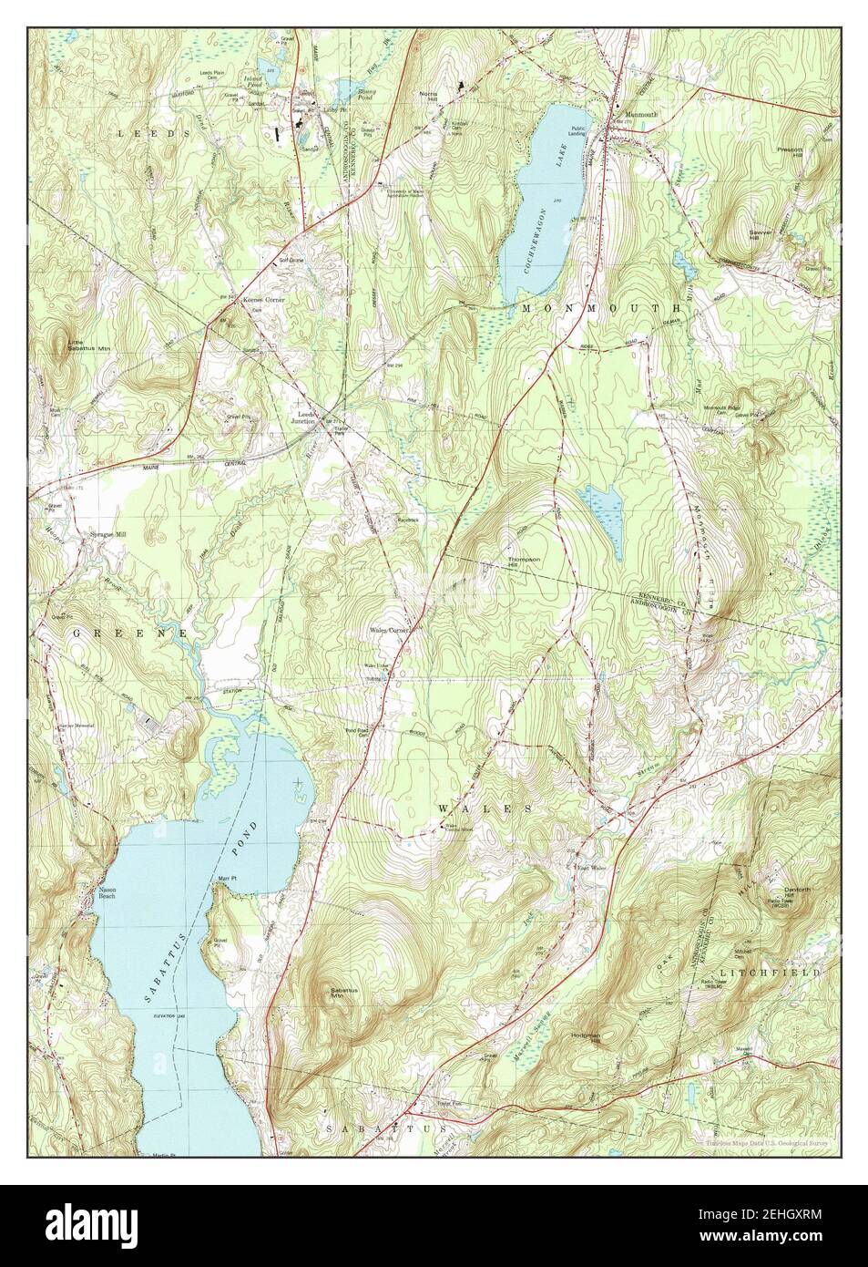 Monmouth, Maine, map 1979, 124000, United States of America by