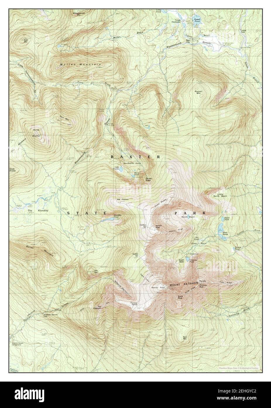 Mount Katahdin Maine map 1997 - Mount Katahdin Maine Map 1997 124000 United States Of America By Timeless Maps Data Us Geological Survey 2EHGYC2 