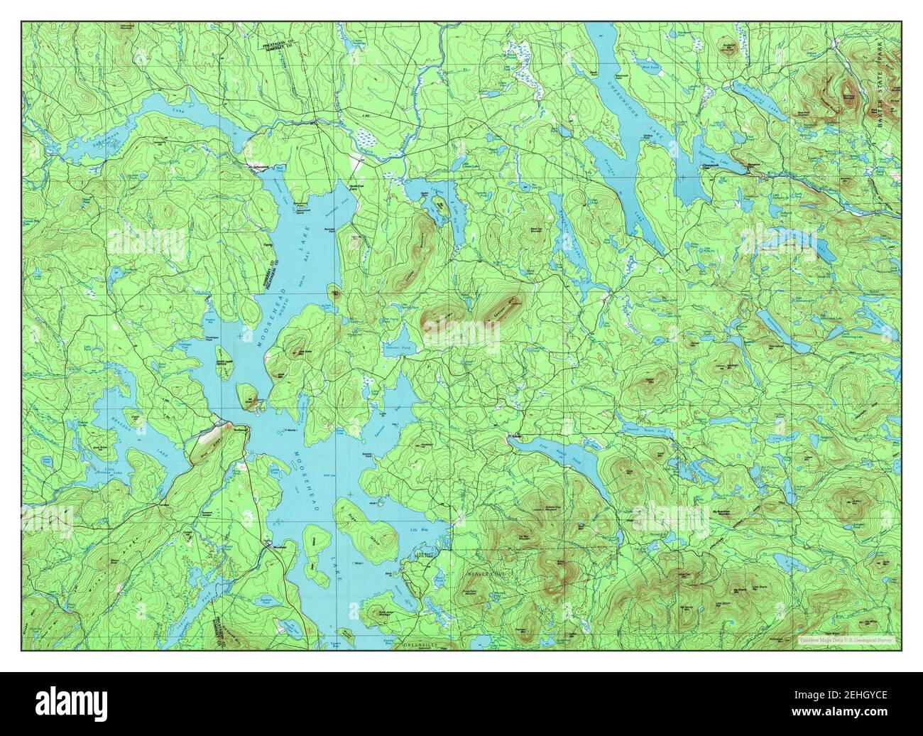 Moosehead Lake, Maine, map 1994, 1100000, United States of America by