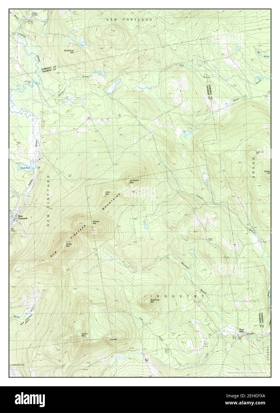New Vineyard, Maine, map 1989, 124000, United States of America by