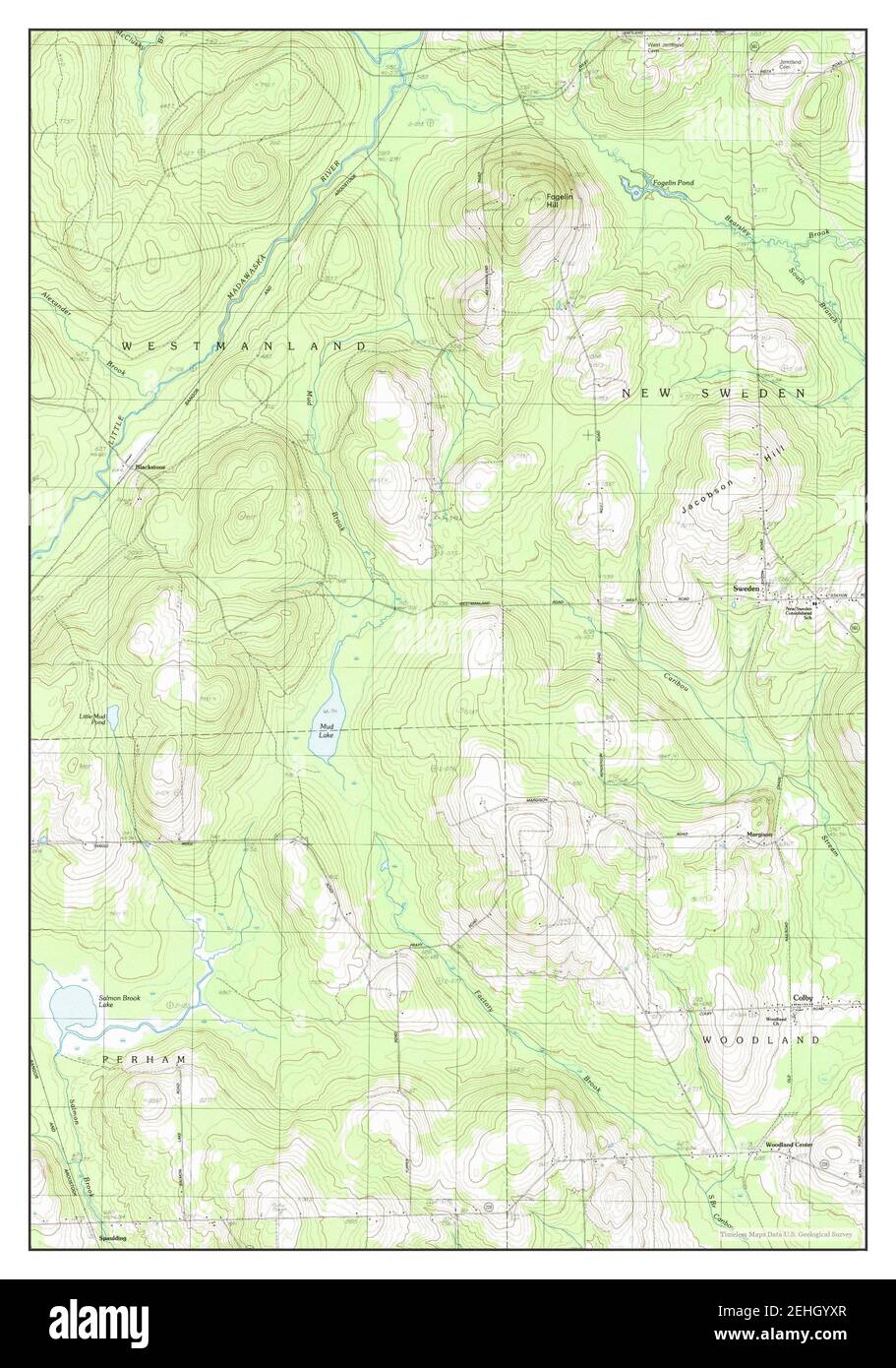 Mud Lake, Maine, map 1985, 124000, United States of America by