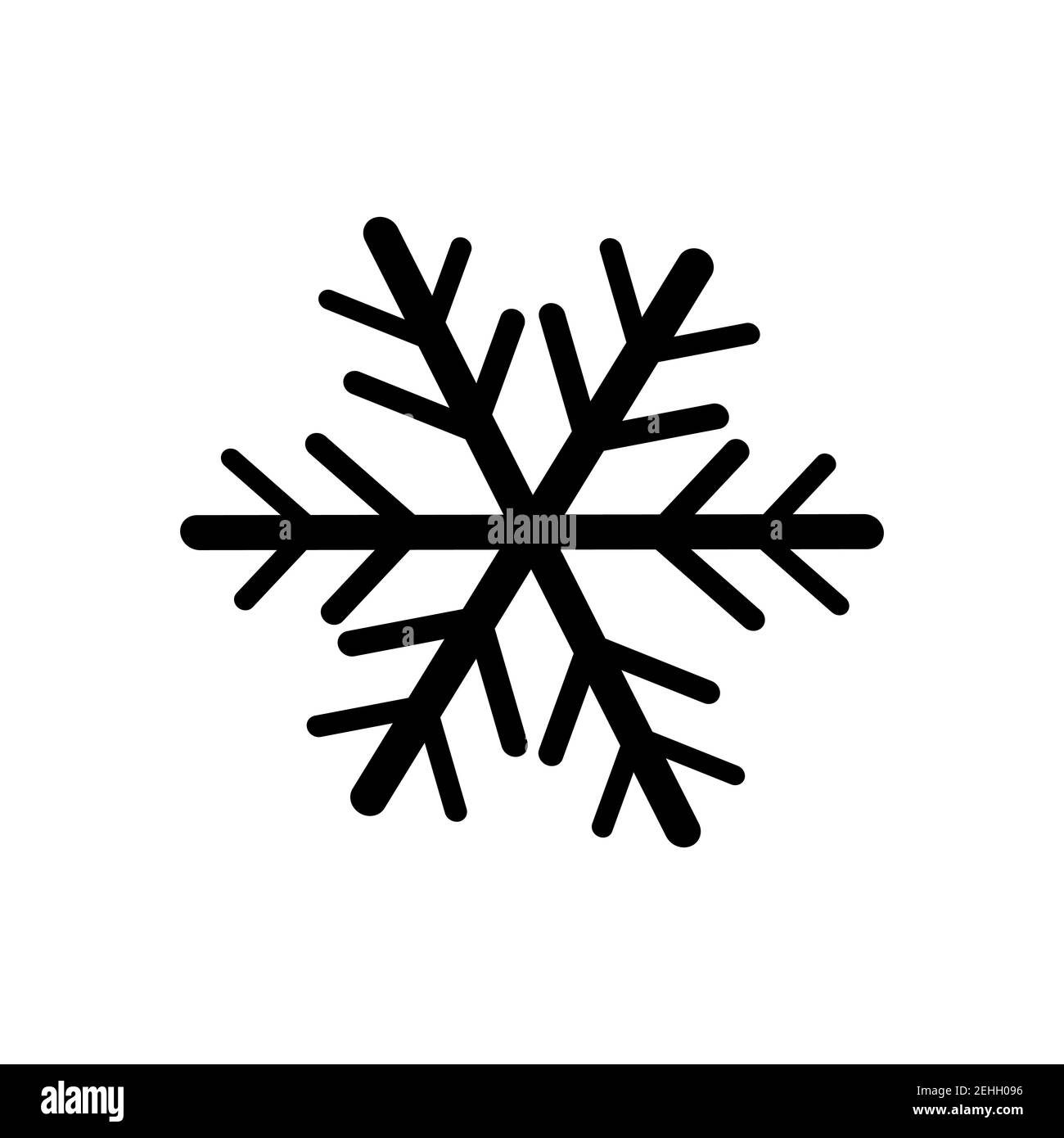 Vector snowflake icon on white isolated background Stock Vector
