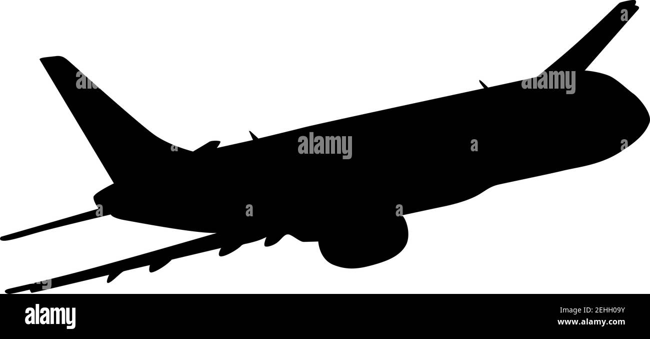 Silhouette passenger aircraft on a white background Stock Vector Image ...
