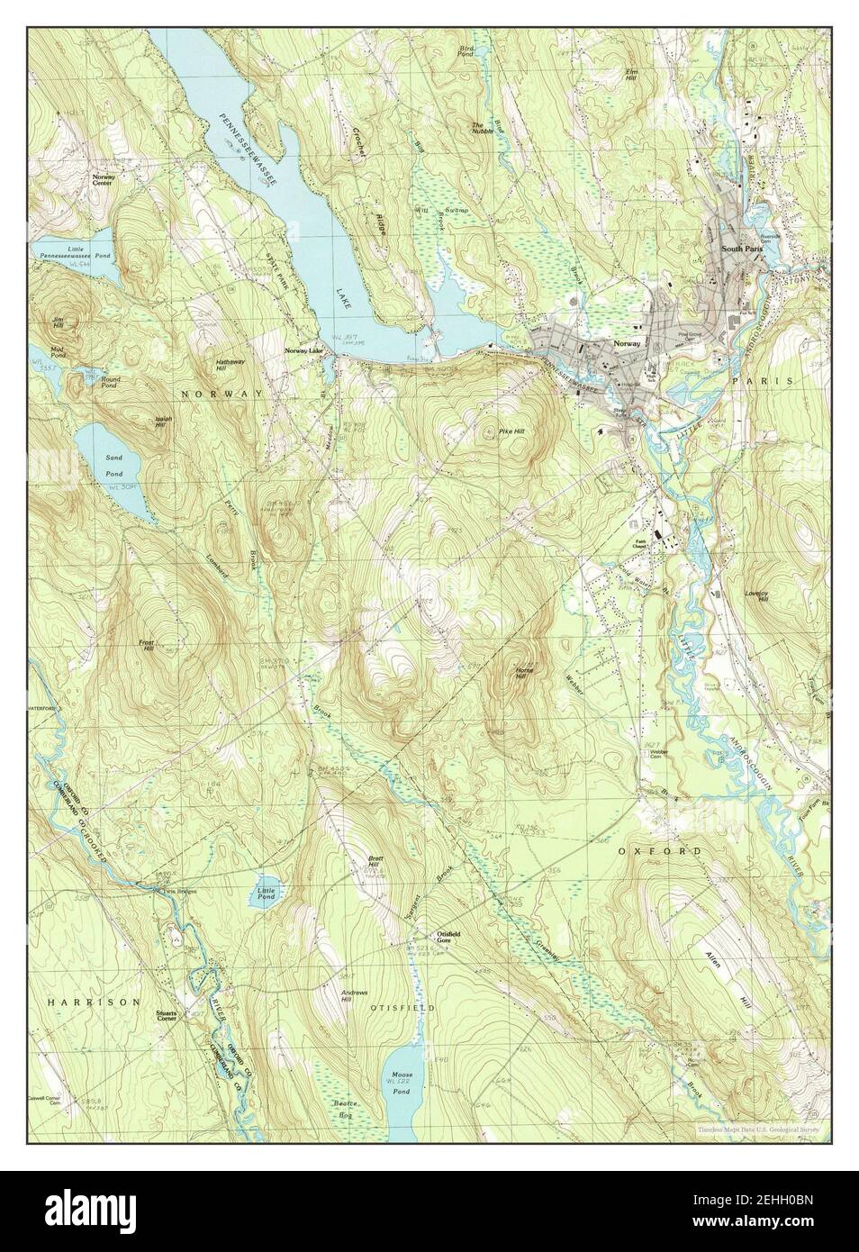 Norway, Maine, map 2000, 124000, United States of America by Timeless