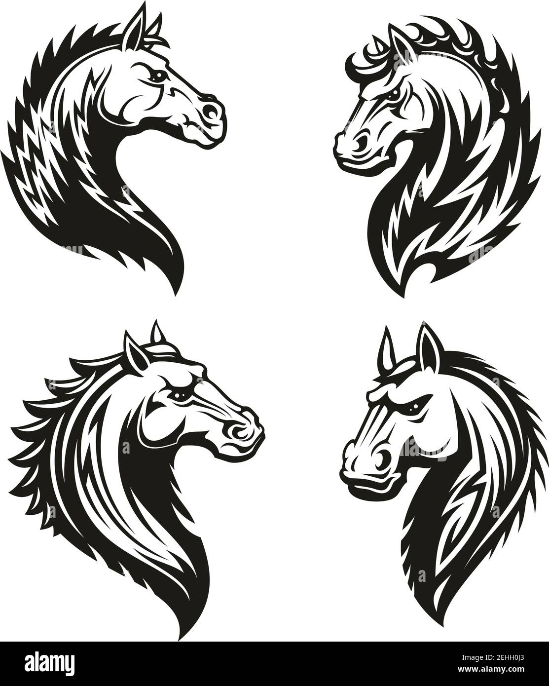 Horse Tribal Tattoo Cool Vektor Design Stock Vector (Royalty Free)  1921428008 | Shutterstock
