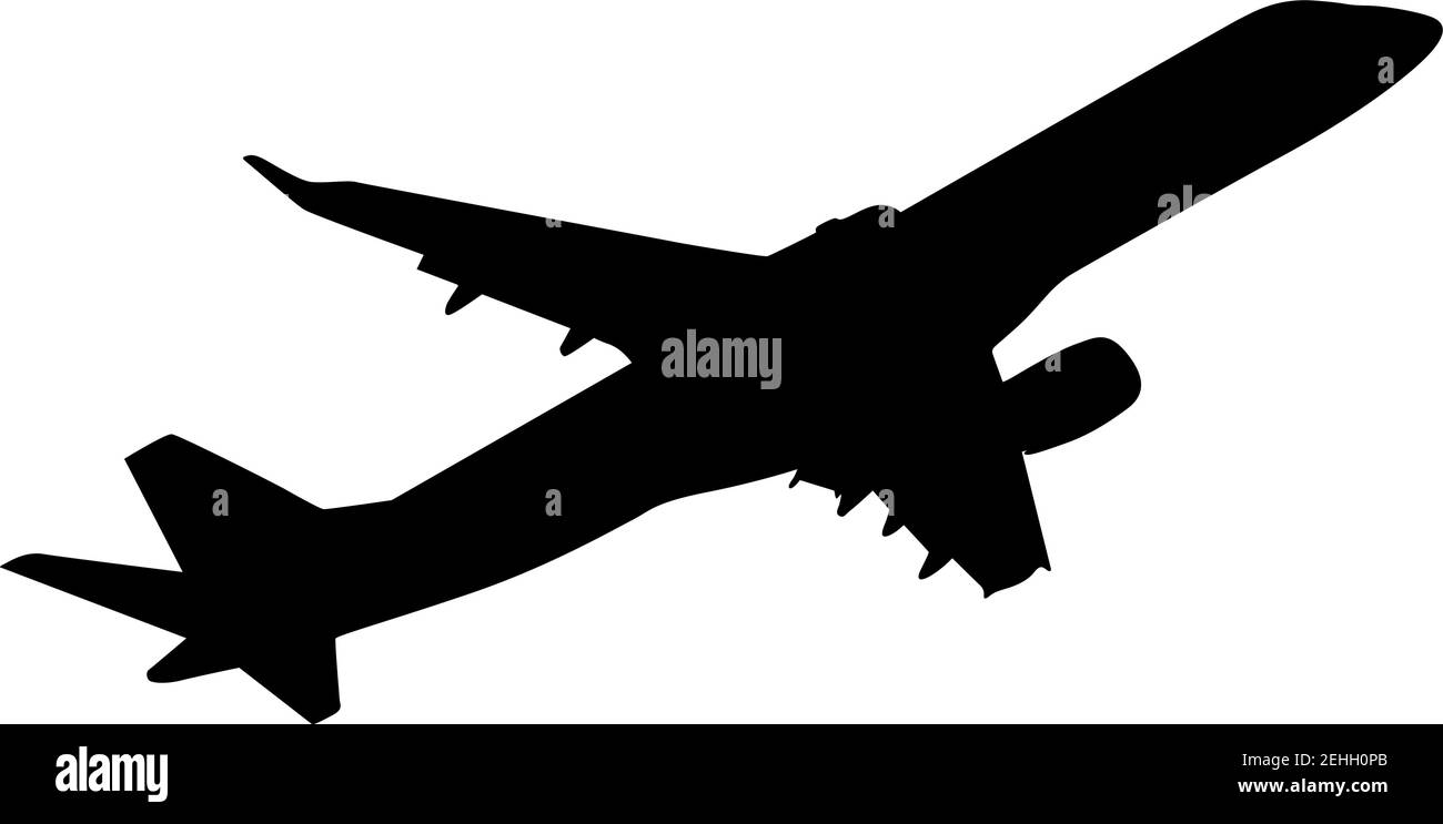 Silhouette passenger aircraft on a white background Stock Vector Image ...