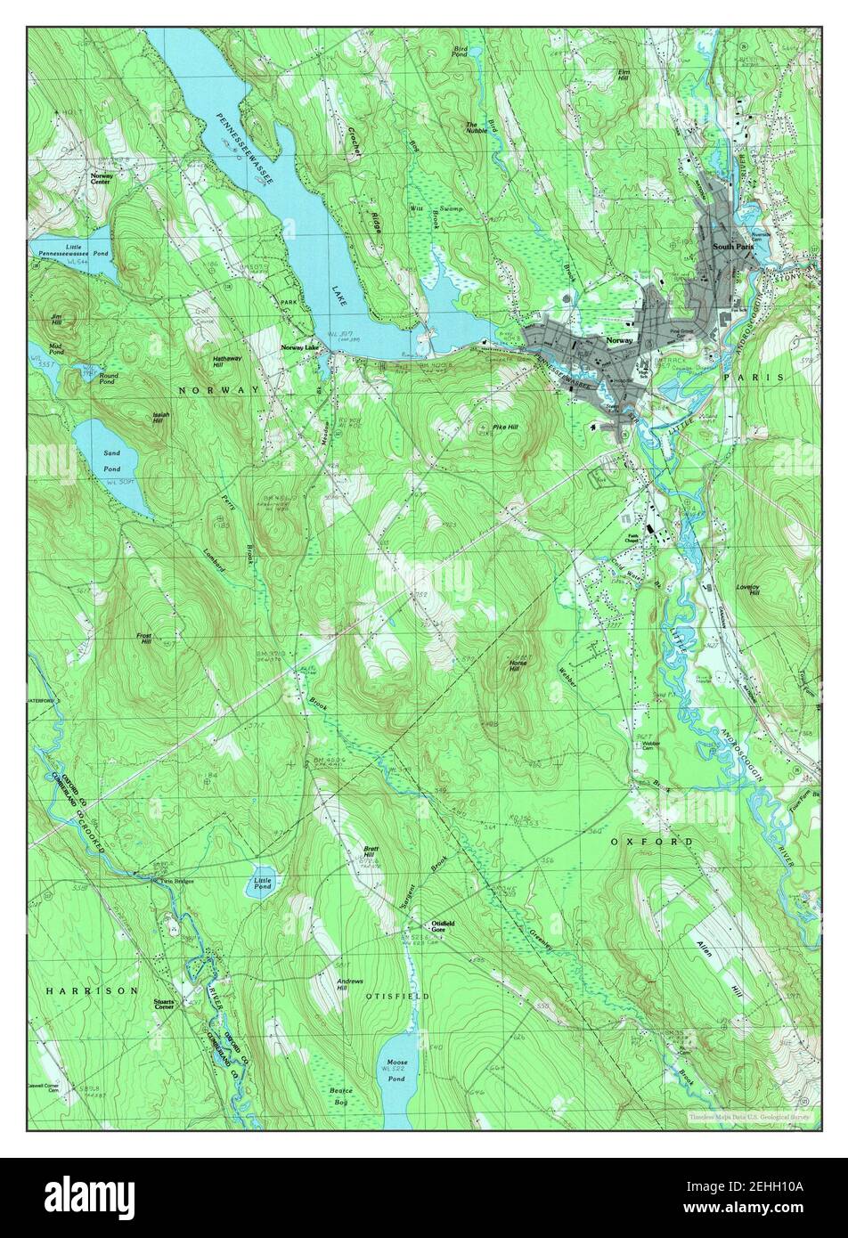 Norway, Maine, map 1983, 124000, United States of America by Timeless