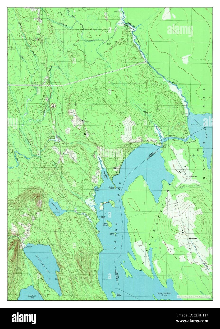 Orient, Maine, map 1989, 124000, United States of America by Timeless Maps, data U.S