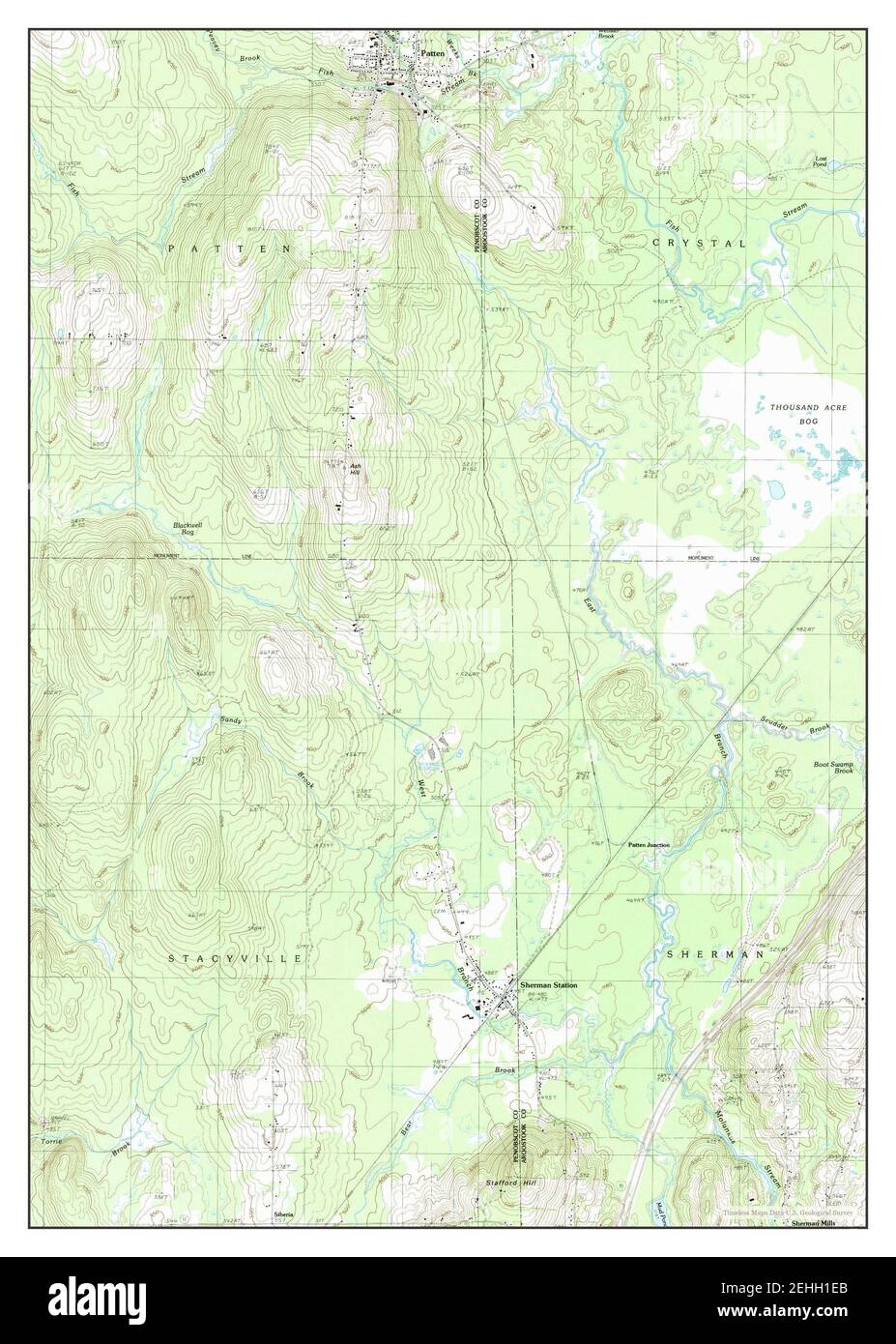 Patten, Maine, map 1989, 124000, United States of America by Timeless