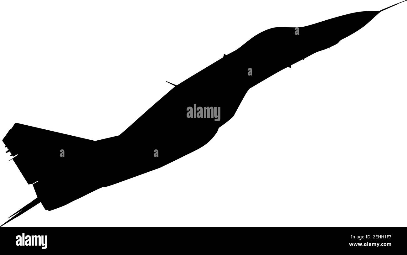 Silhouette military combat airplane on a white background Stock Vector ...