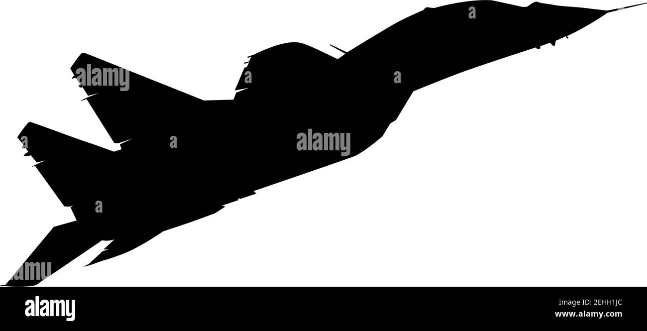 Silhouette military combat airplane on a white background Stock Vector ...