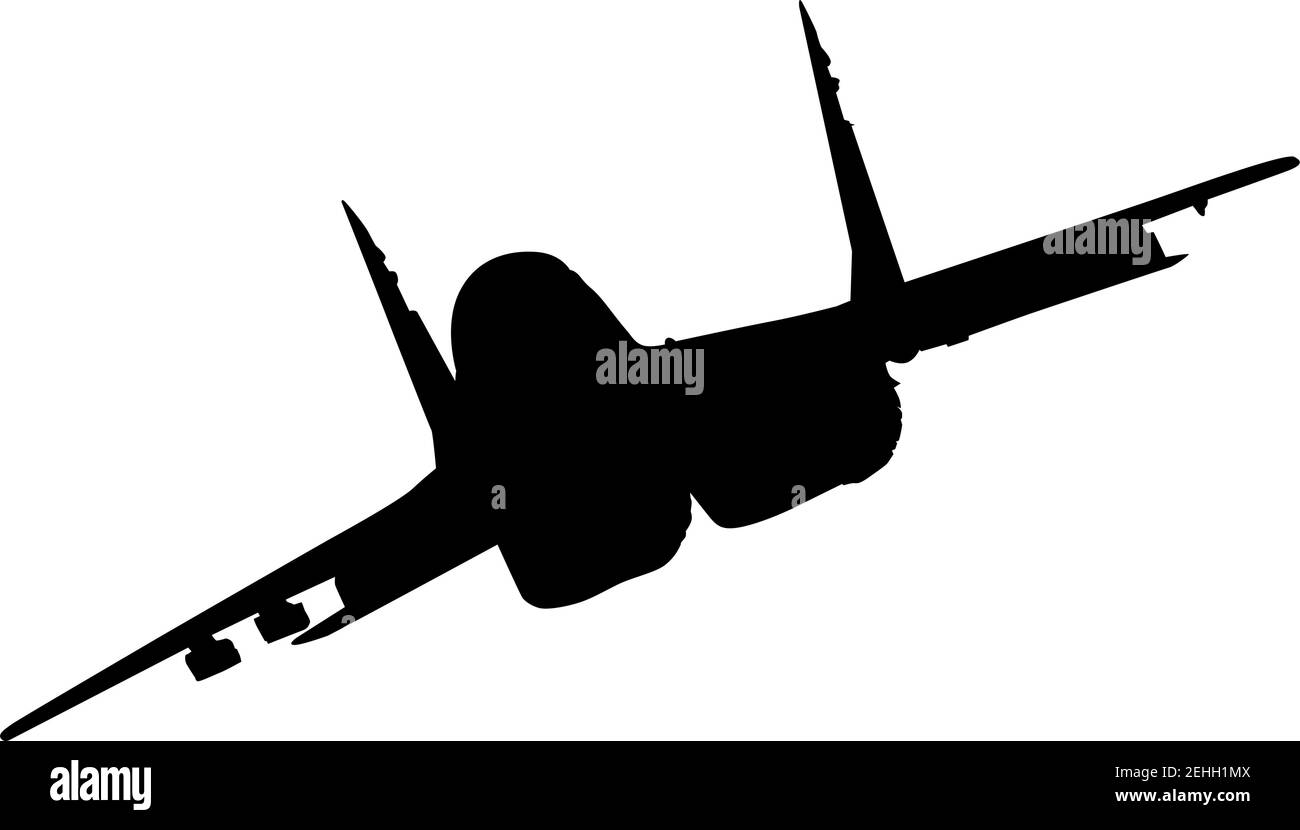 Silhouette military combat airplane on a white background Stock Vector ...