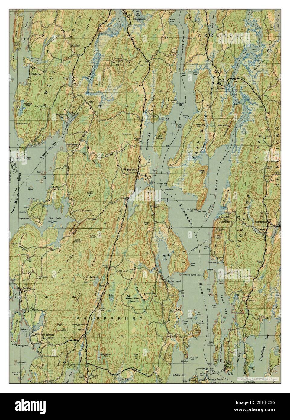 Phippsburg, Maine, map 1950, 125000, United States of America by