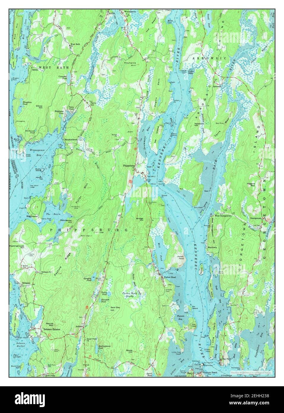 Phippsburg, Maine, map 1957, 124000, United States of America by