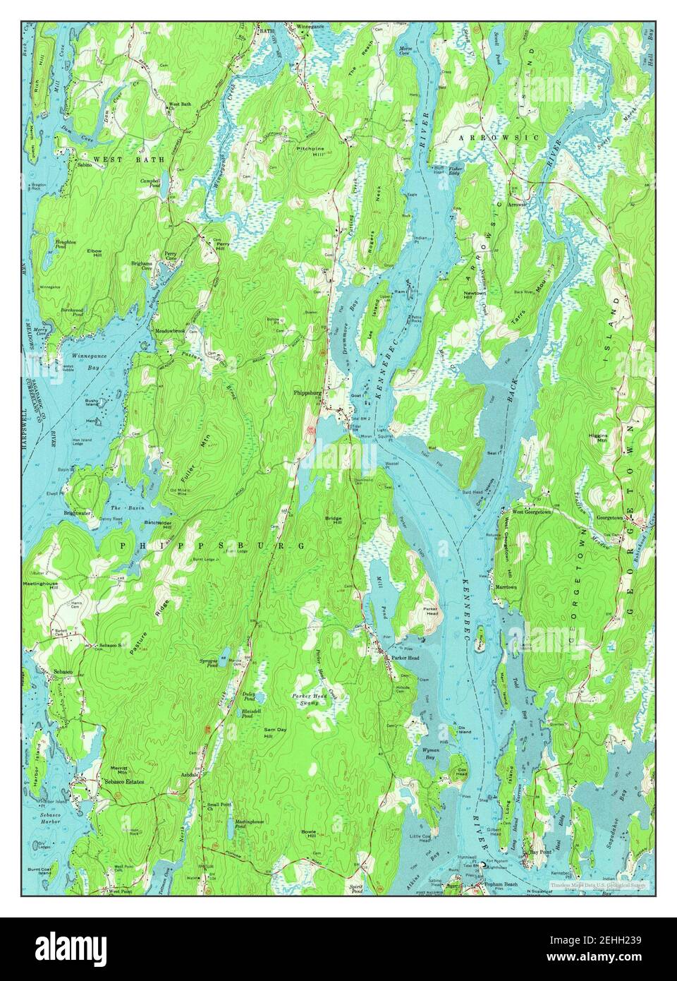 Phippsburg, Maine, map 1957, 124000, United States of America by