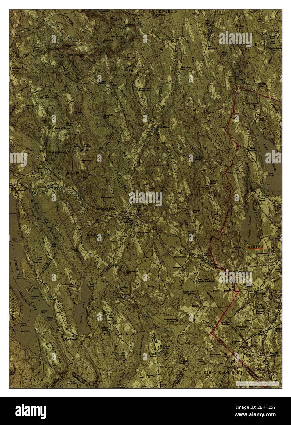 Poland, Maine, map 1956, 148000, United States of America by Timeless