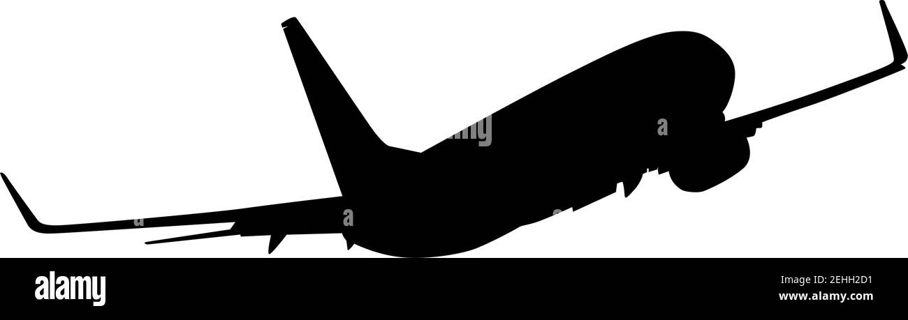 Silhouette passenger aircraft on a white background Stock Vector Image ...