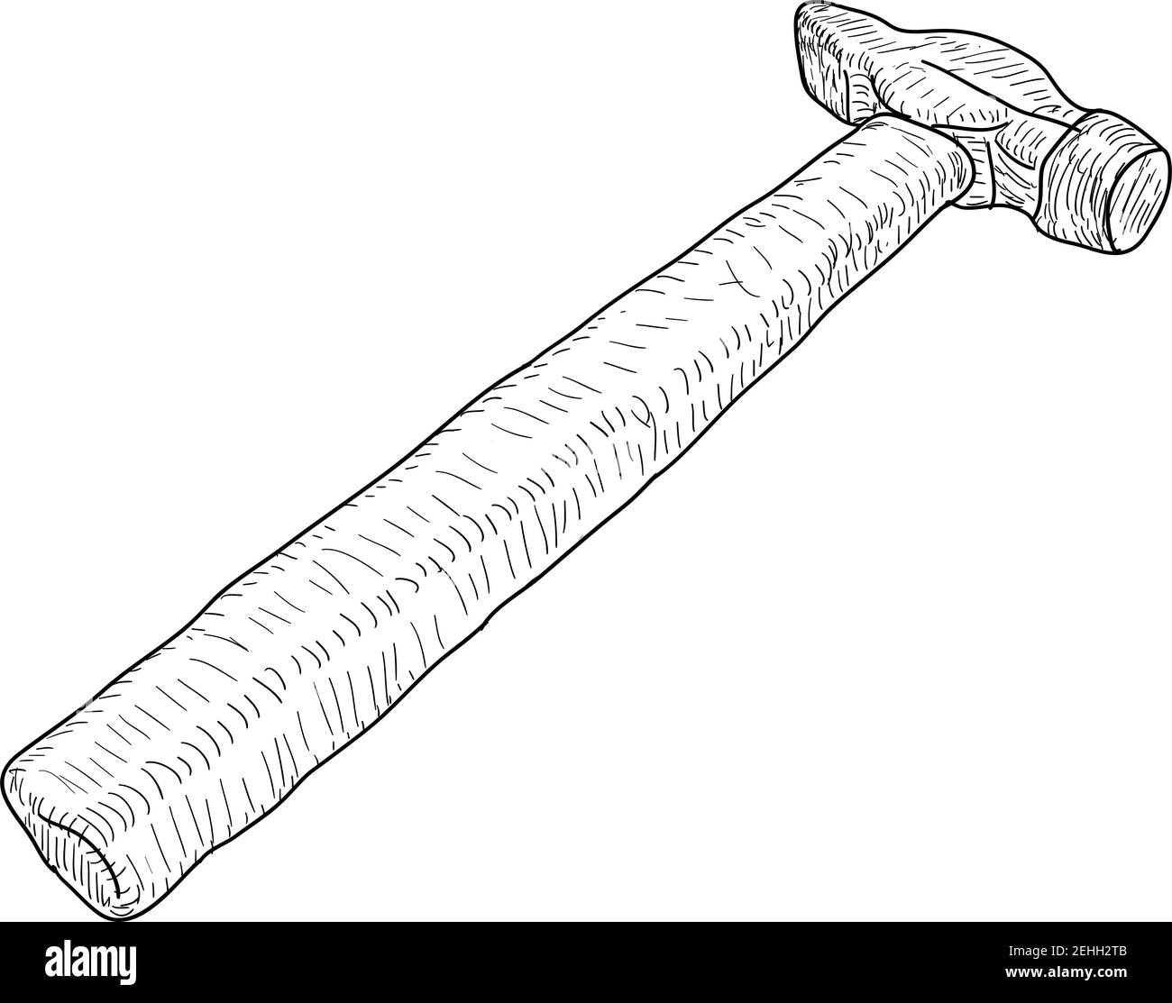 Sketch silhouette hand tool hammer on a white background Stock Vector