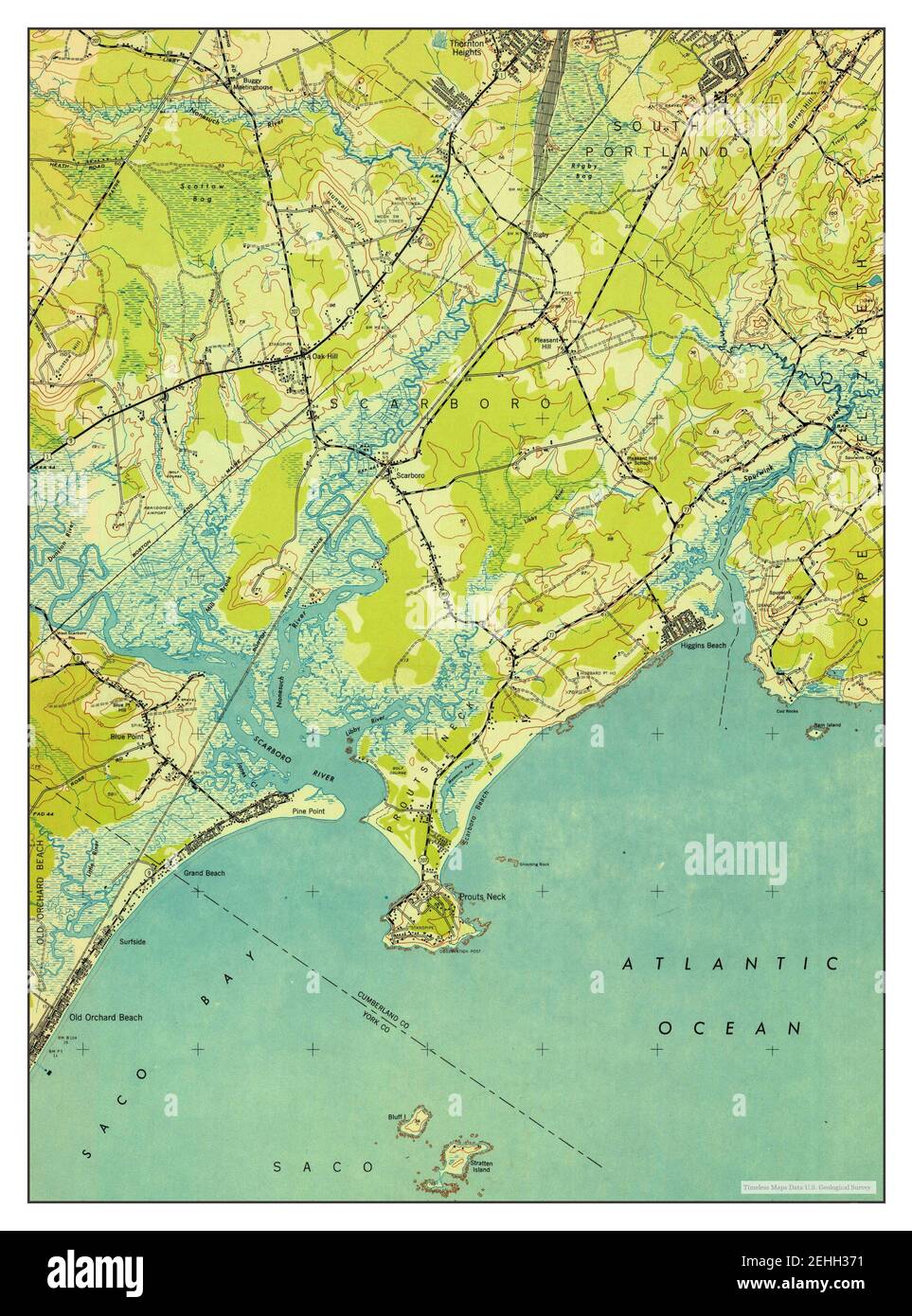 Prouts Neck Maine Map Prouts Neck, Maine, Map 1944, 1:24000, United States Of America By Timeless  Maps, Data U.s. Geological Survey Stock Photo - Alamy