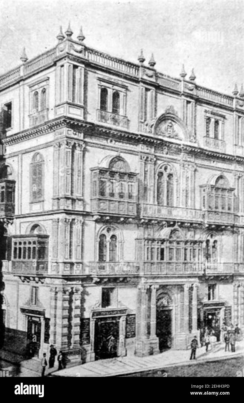 Palazzo Ferreria, Valletta, Malta, 1890. Stock Photo