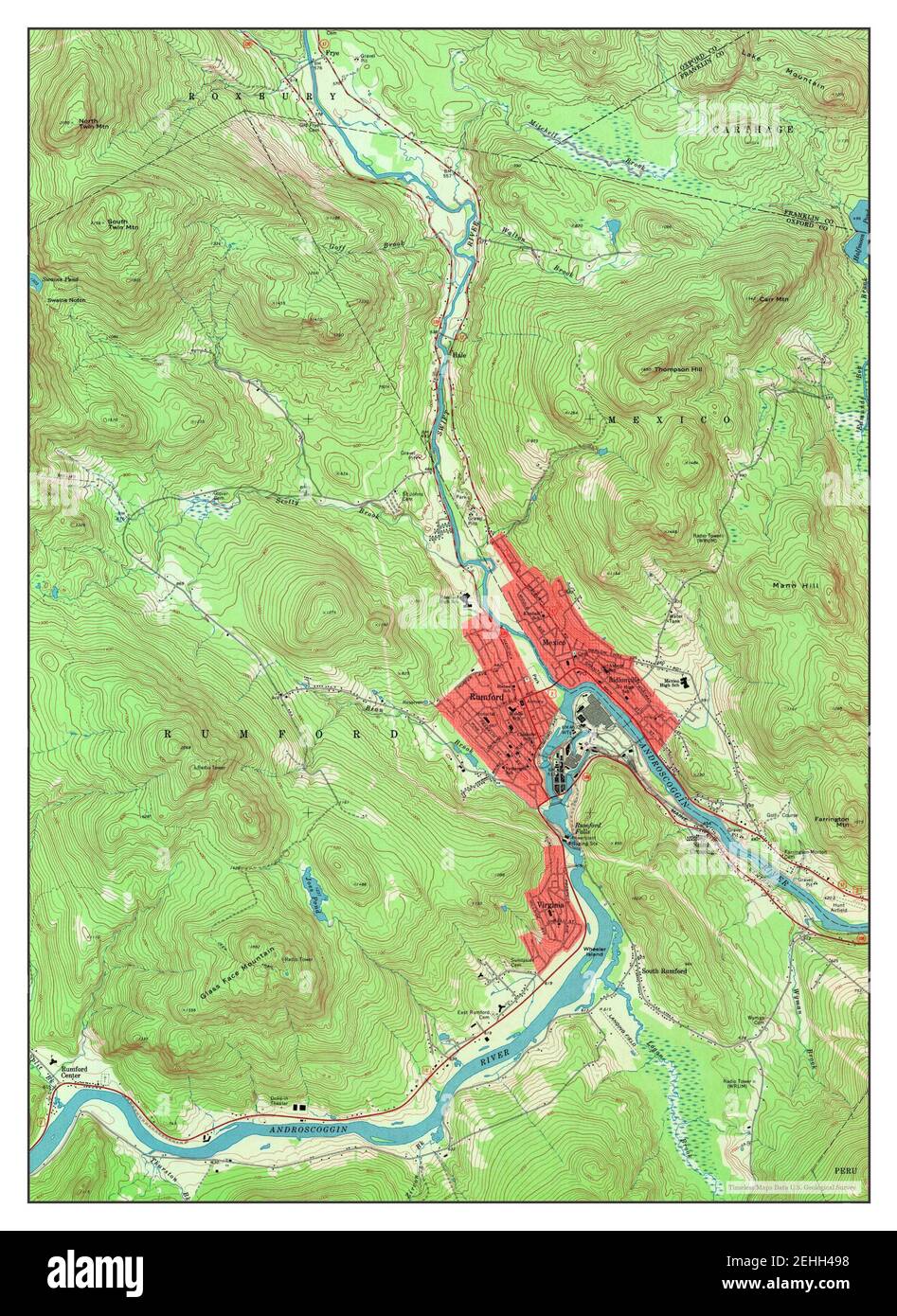 Rumford, Maine, map 1969, 124000, United States of America by Timeless
