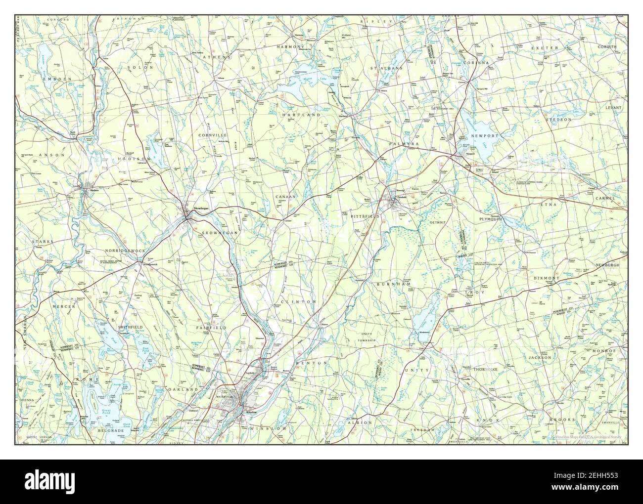 Skowhegan, Maine, map 1985, 1100000, United States of America by Timeless Maps, data U.S