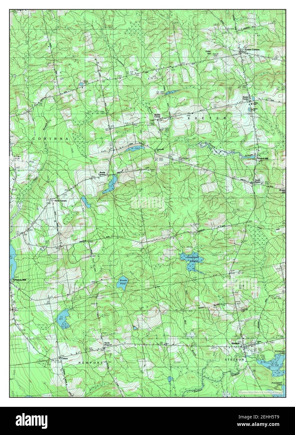 Stetson, Maine, map 1982, 124000, United States of America by Timeless