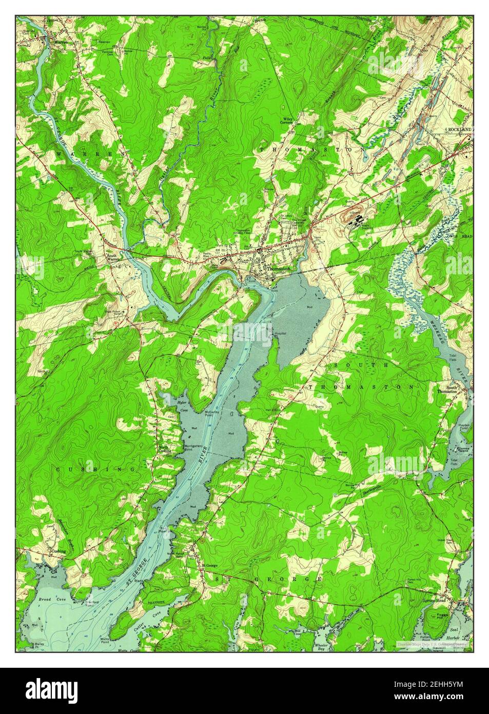 Thomaston, Maine, map 1955, 124000, United States of America by Timeless Maps, data U.S