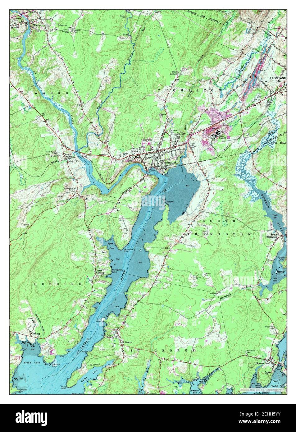 Thomaston, Maine, map 1955, 124000, United States of America by Timeless Maps, data U.S