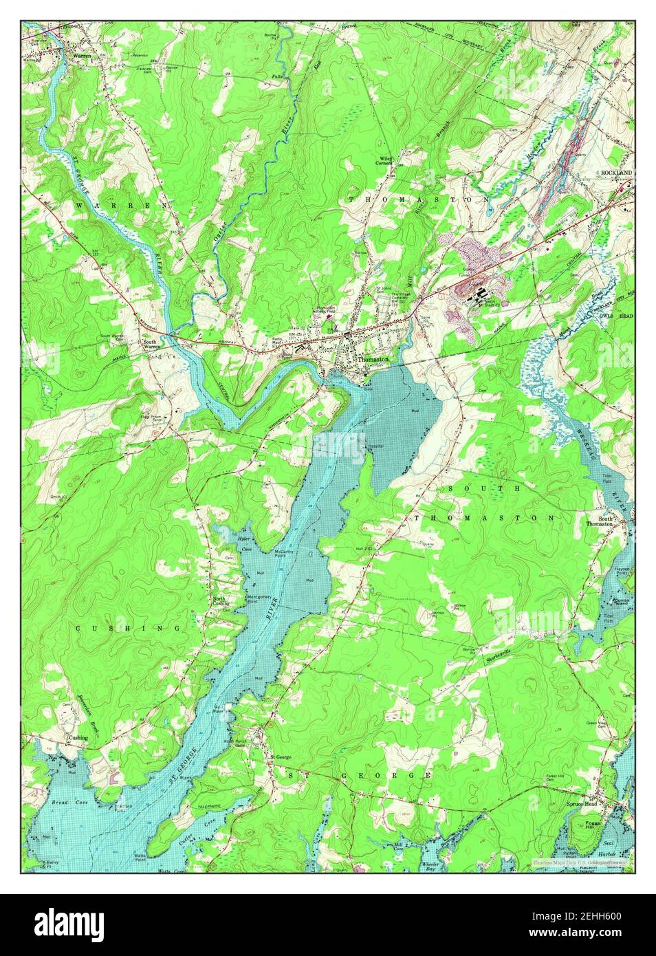 Thomaston, Maine, map 1955, 124000, United States of America by Timeless Maps, data U.S