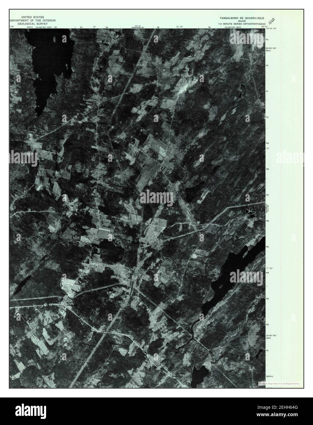 Vassalboro SE, Maine, map 1975, 124000, United States of America by Timeless Maps, data U.S